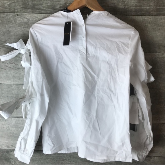 Alpha Omega Bow Sleeve tie top blouse - Picture 5 of 5